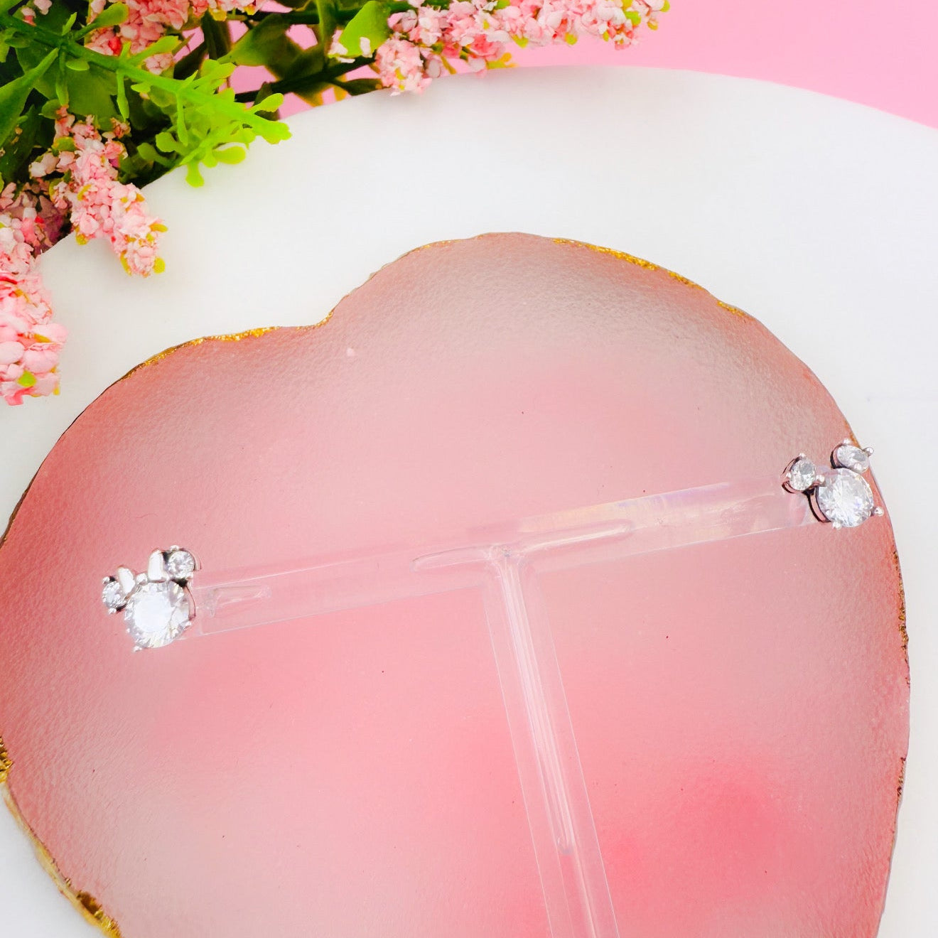 Aretes de Botón Mickey y Minnie Mouse Brillantes de Disney