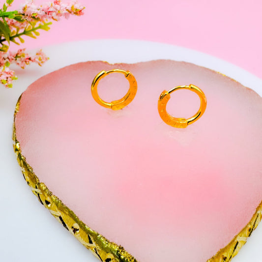 Aretes de aro Signature I-D shine