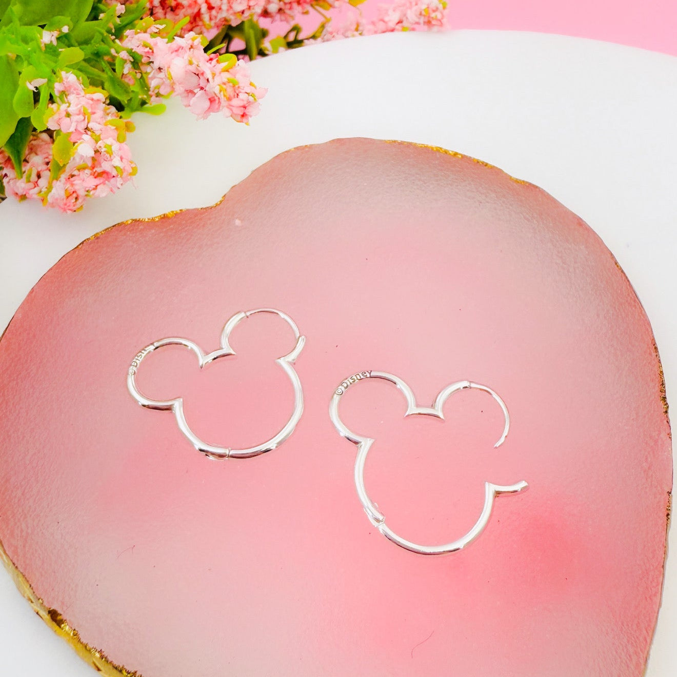 Aretes de Aro Silueta de Mickey Mouse de Disney