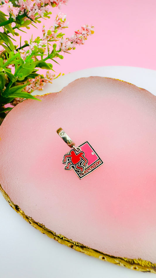 Keith Haring™ X  "Man and Heart" line art pendant