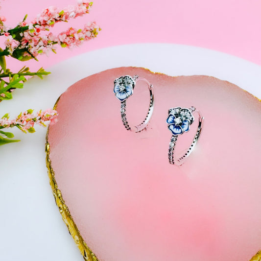 Aretes de Flor Azul