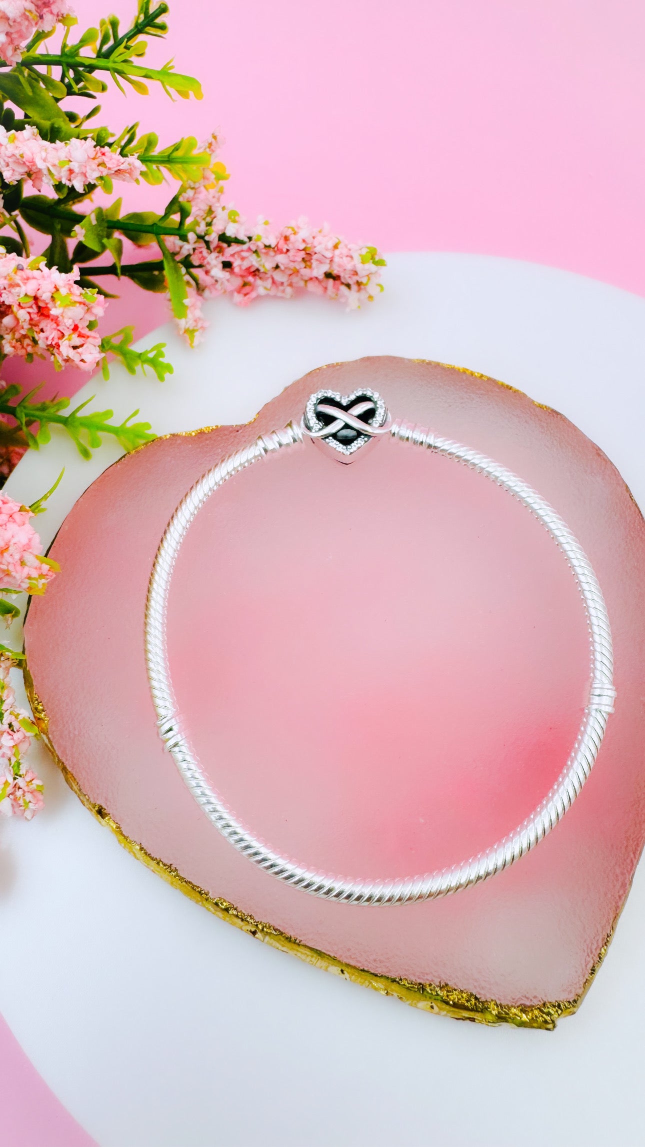 Pulsera con Cierre Corazón Infinito Brillante